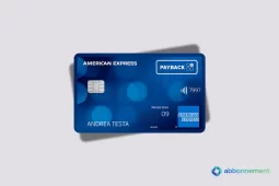 Carta American Express Payback su sfondo chiaro.