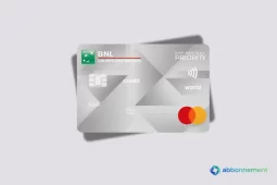 Carta di credito BNL World Elite color argento con design geometrico e loghi BNL e Mastercard ben visibili.