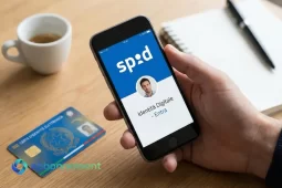 Persona che accede ai servizi con Identità Digitale tramite SPID sullo smartphone.
