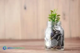 Barattolo con monete e piantina verde che rappresenta la crescita del fondo di emergenza.