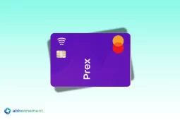 Tarjeta Prex violeta con chip, ícono contactless y logo Mastercard en primer plano.
