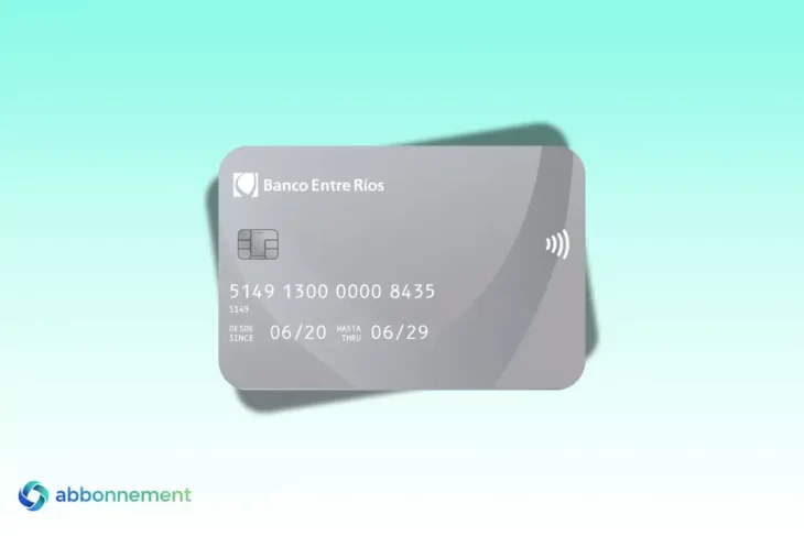 Tarjeta Visa Platinum del Entre Ríos gris con chip, ícono contactless y diseño minimalista en primer plano.
