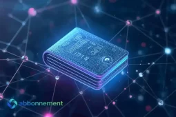 Billetera virtual digital con chip flotando en una red de conexiones, imagen que representa pagos desde el celular y seguridad.