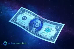Billete de un dólar con tono azul sobre fondo espacial, imagen asociada al dólar blue y a su impacto en precios y ahorros.